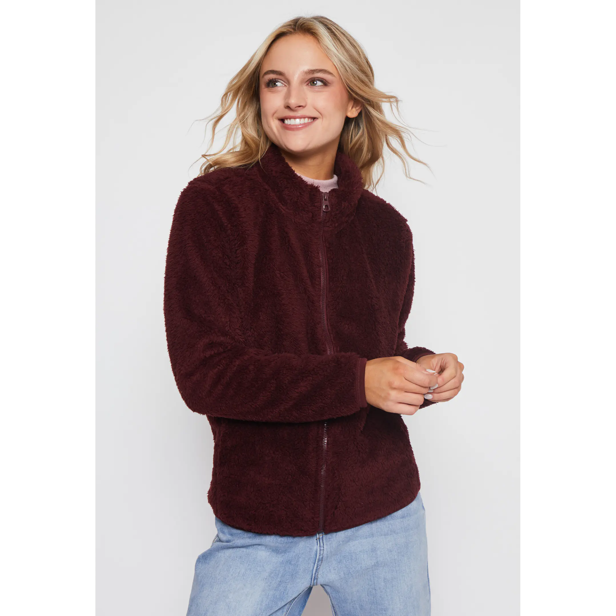 Polar Peludo Alto Mujer Burdeo Familyshop 1