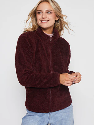 Polar Peludo Alto Mujer Burdeo Familyshop