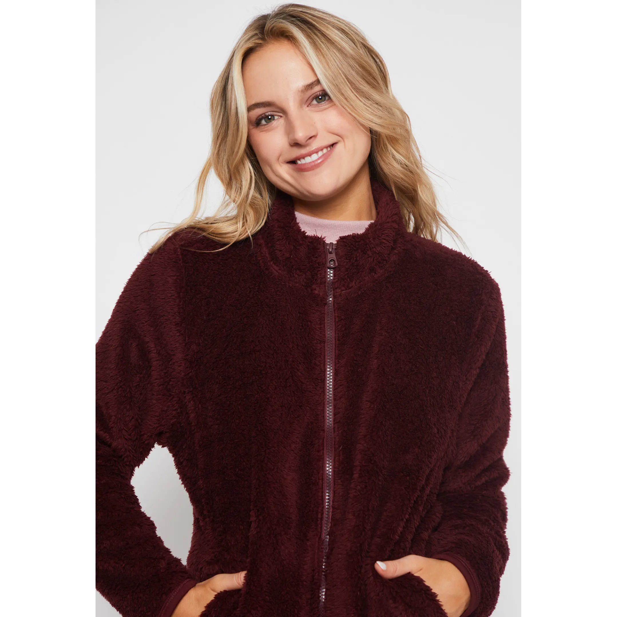 Polar Peludo Alto Mujer Burdeo Familyshop 3