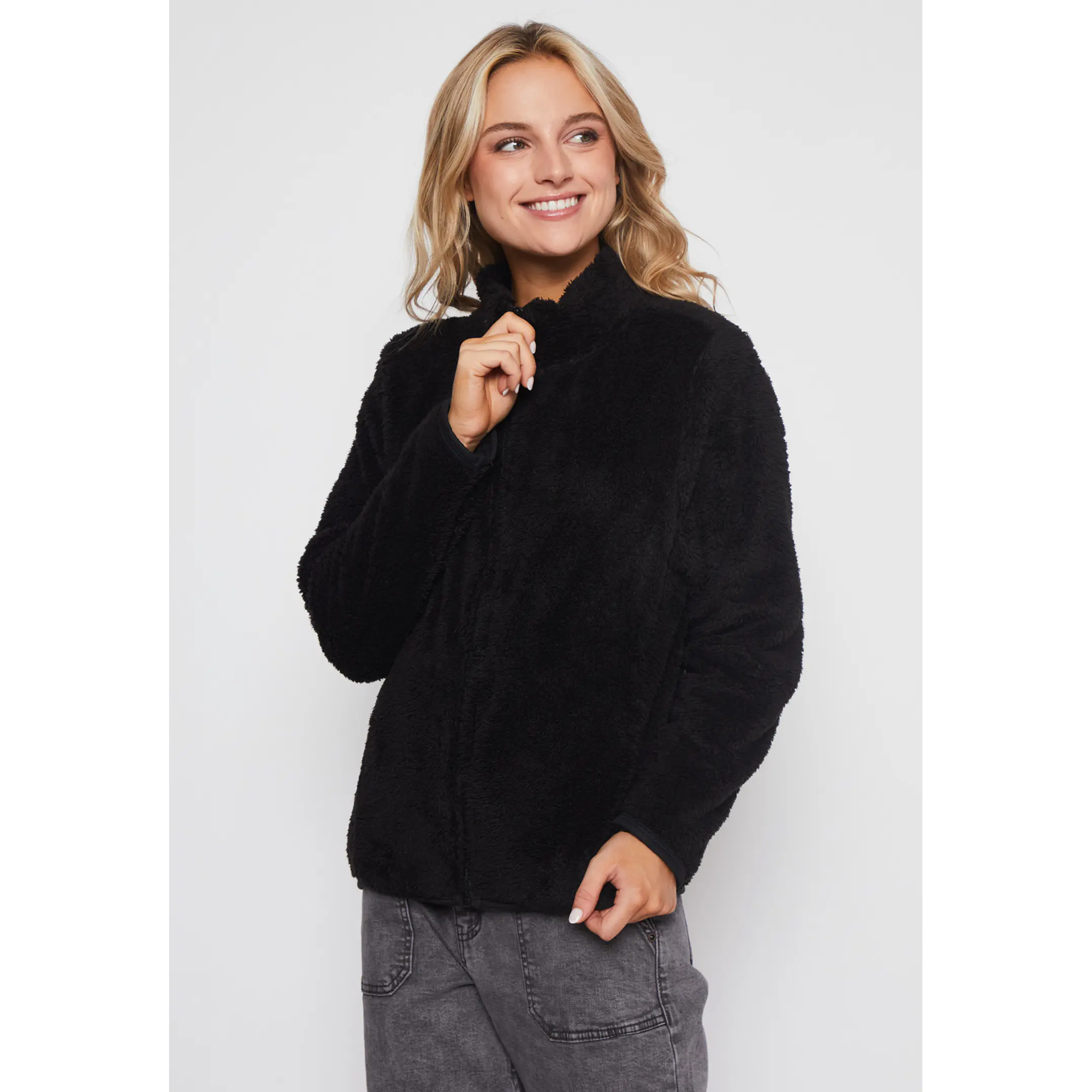 Polar Peludo Alto Mujer Negro Familyshop 1