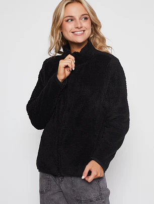 Polar Peludo Alto Mujer Negro Familyshop