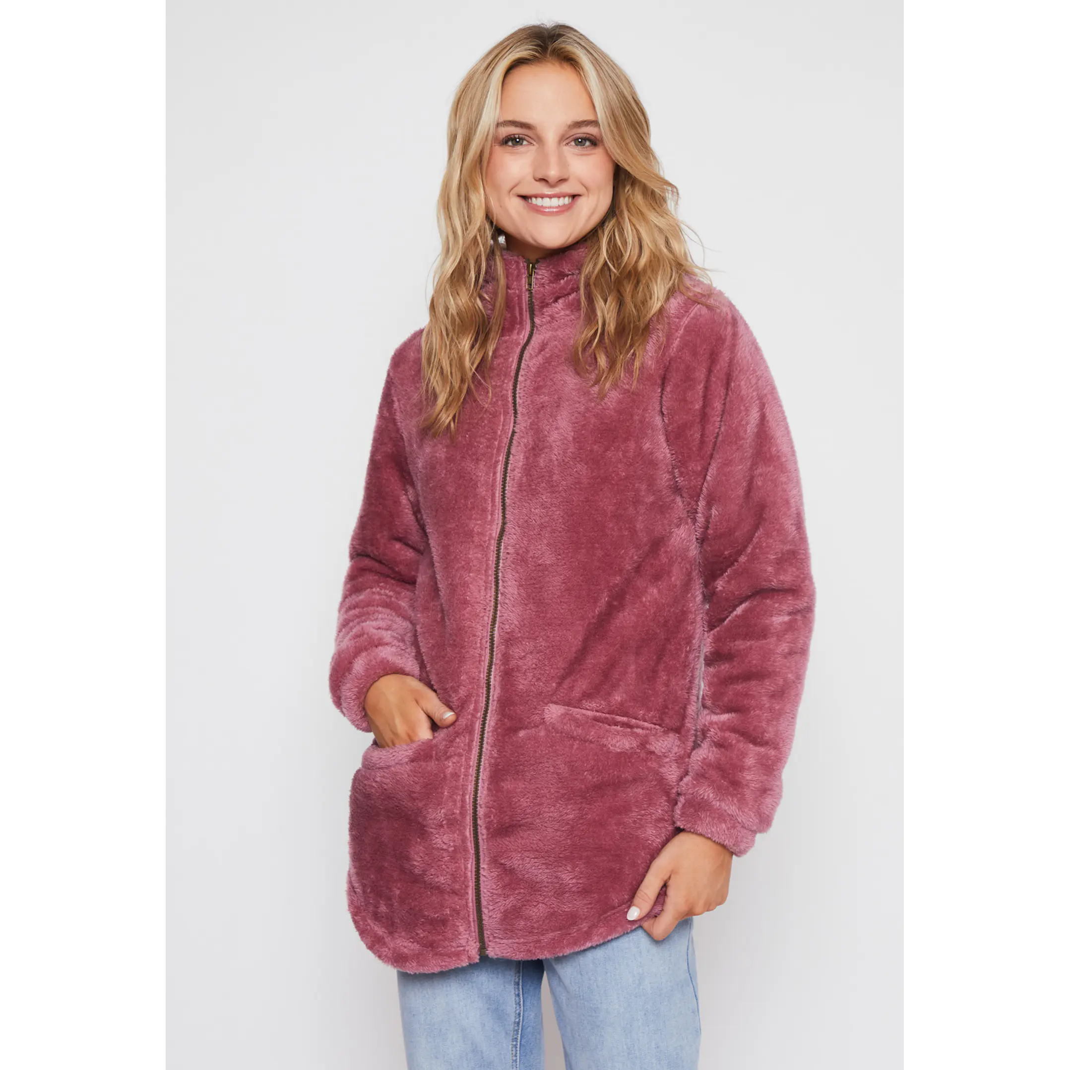 Polar Peludo Gorro Mujer Rosado Familyshop 1