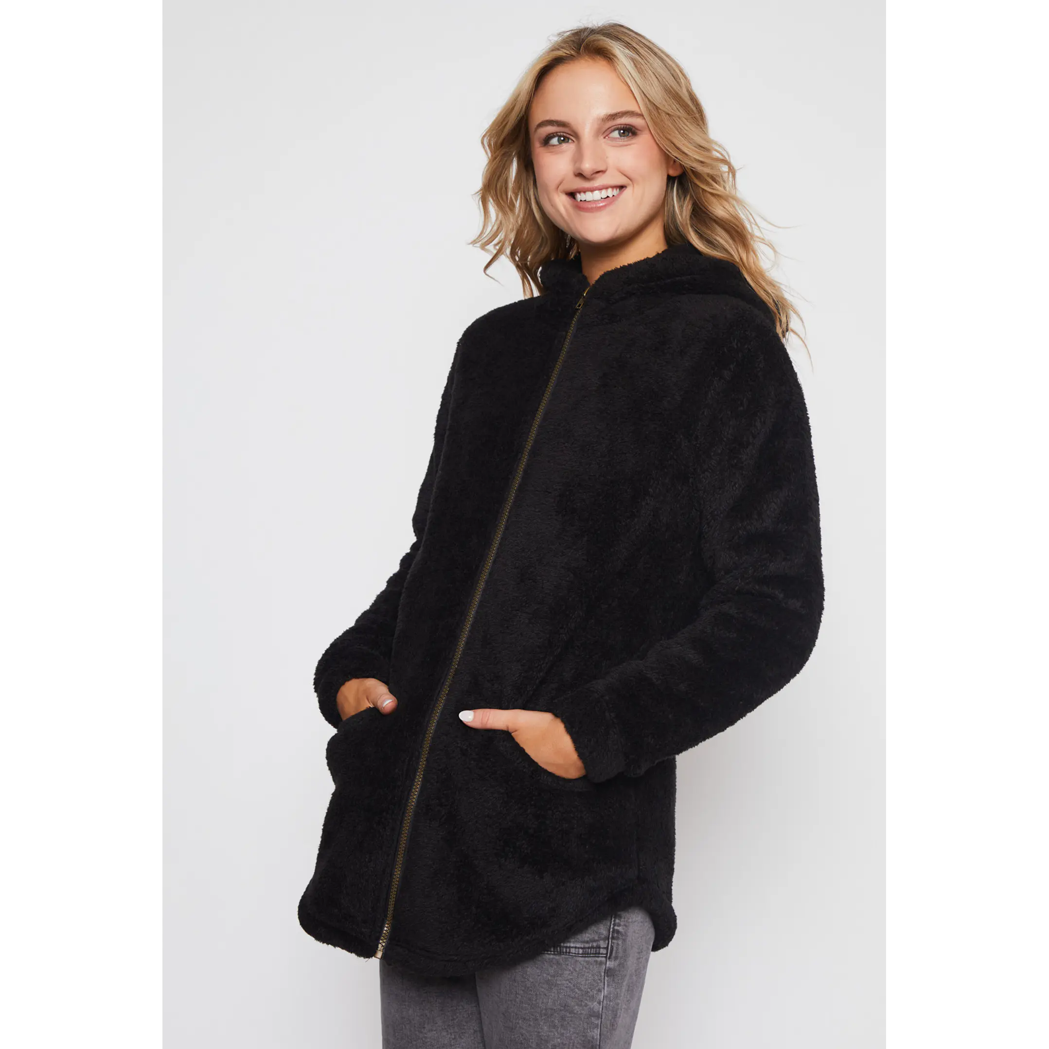 Polar Peludo Gorro Mujer Negro Familyshop 1