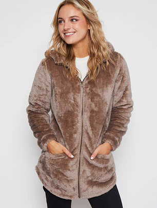 Polar Peludo Gorro Mujer Beige Familyshop