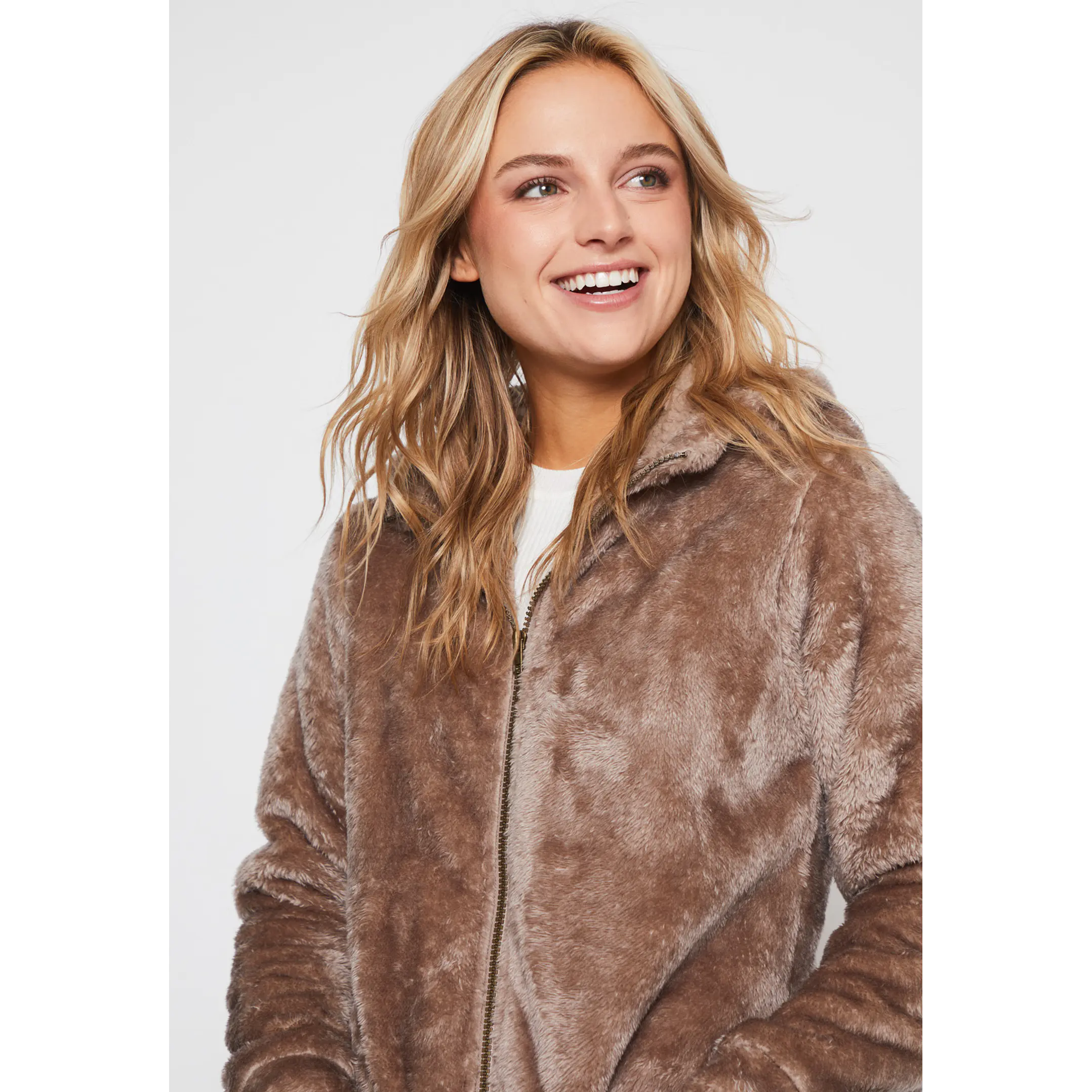 Polar Peludo Gorro Mujer Beige Familyshop 3