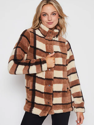 Chaqueta Cuadrado Mujer Café Familyshop