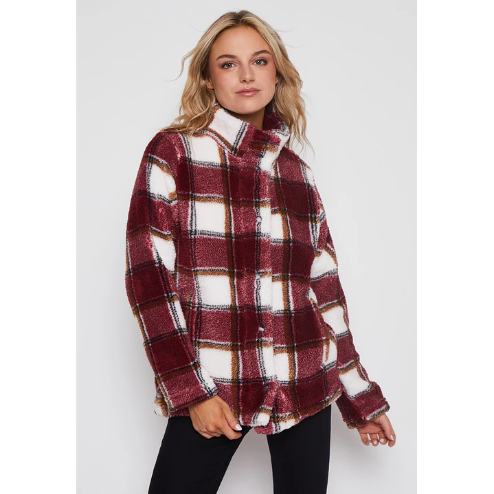 Chaqueta Cuadrado Mujer Burdeo Familyshop 1