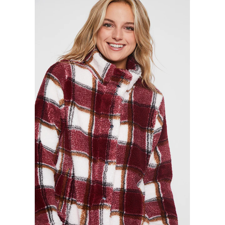 Chaqueta Cuadrado Mujer Burdeo Familyshop 3