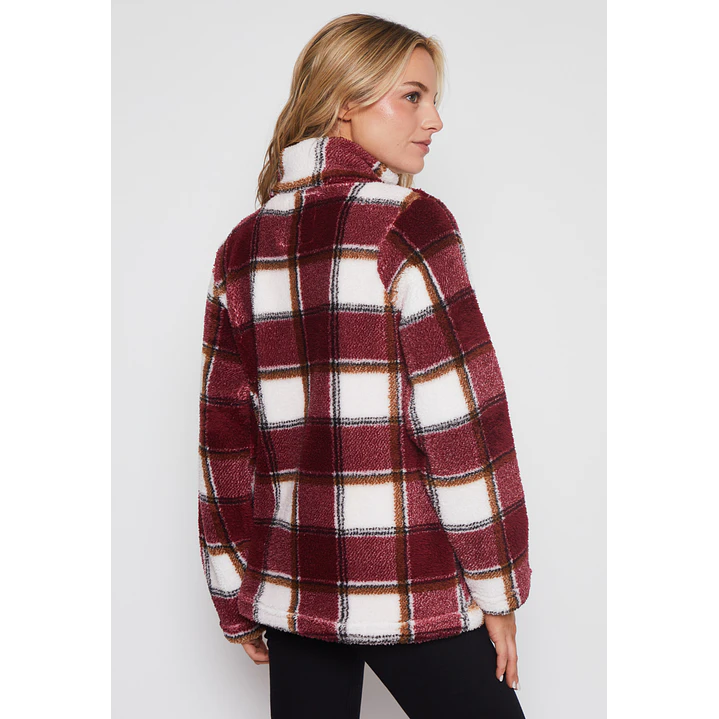 Chaqueta Cuadrado Mujer Burdeo Familyshop 2