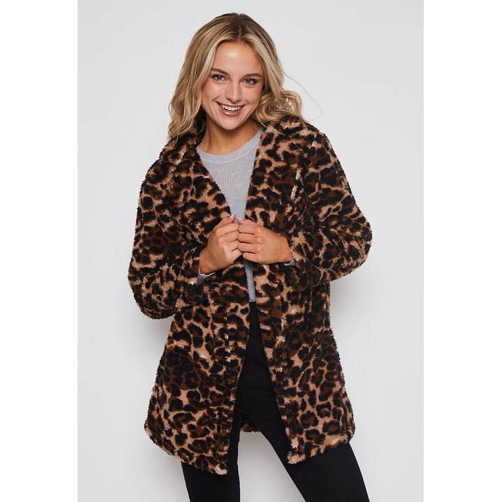 Chaqueta Peludo Mujer Café Familyshop 1