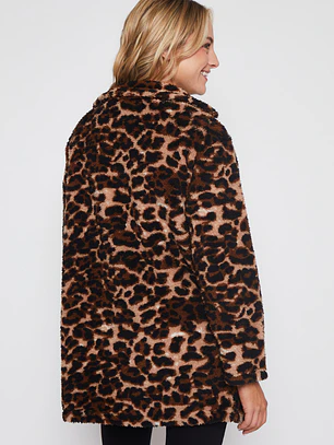 Chaqueta Peludo Mujer Café Familyshop