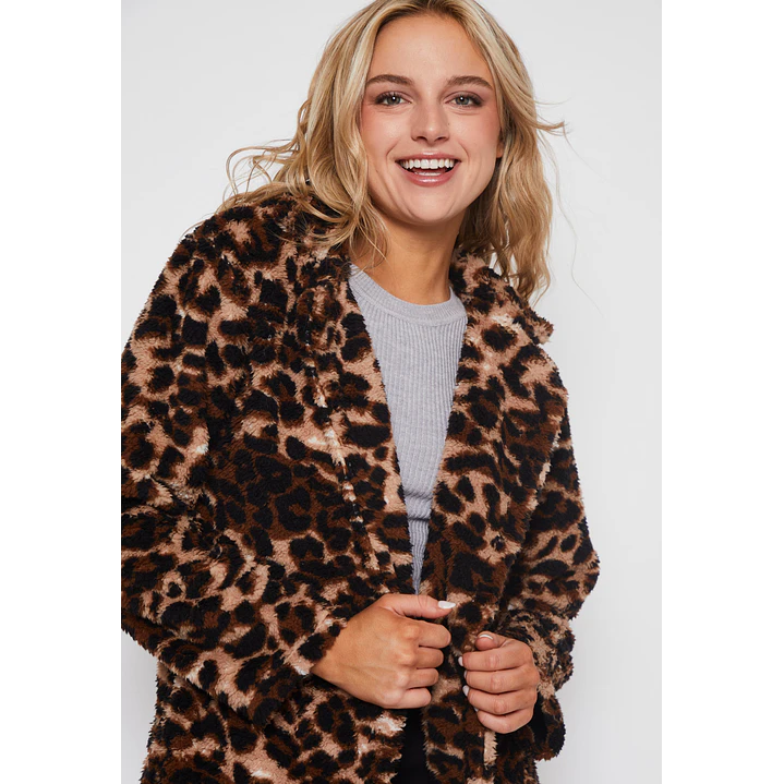 Chaqueta Peludo Mujer Café Familyshop 3