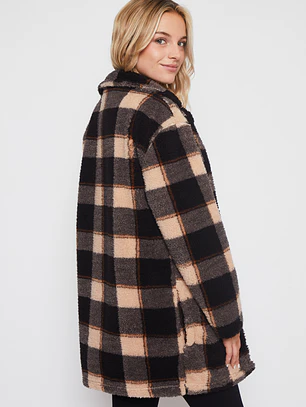 Chaqueta Peludo Mujer Negro Familyshop