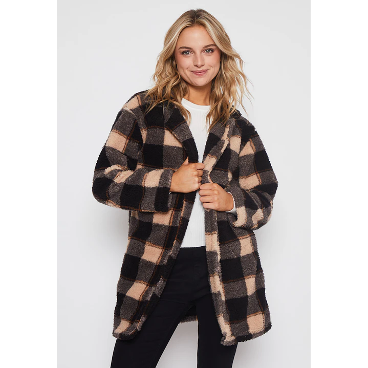 Chaqueta Peludo Mujer Negro Familyshop 1