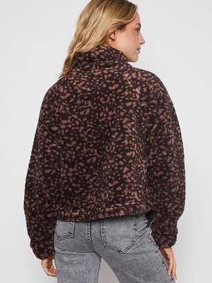 Polar Peludo Print Mujer Café Familyshop