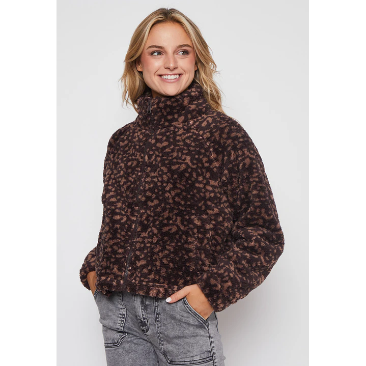 Polar Peludo Print Mujer Café Familyshop 1