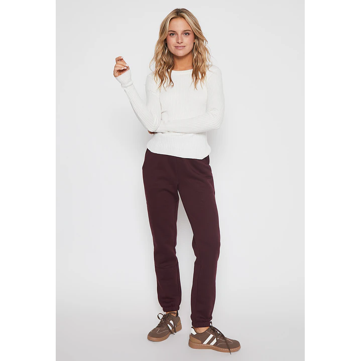 Pantalón Buzo Basic Puño Mujer Burdeo Familyshop 4