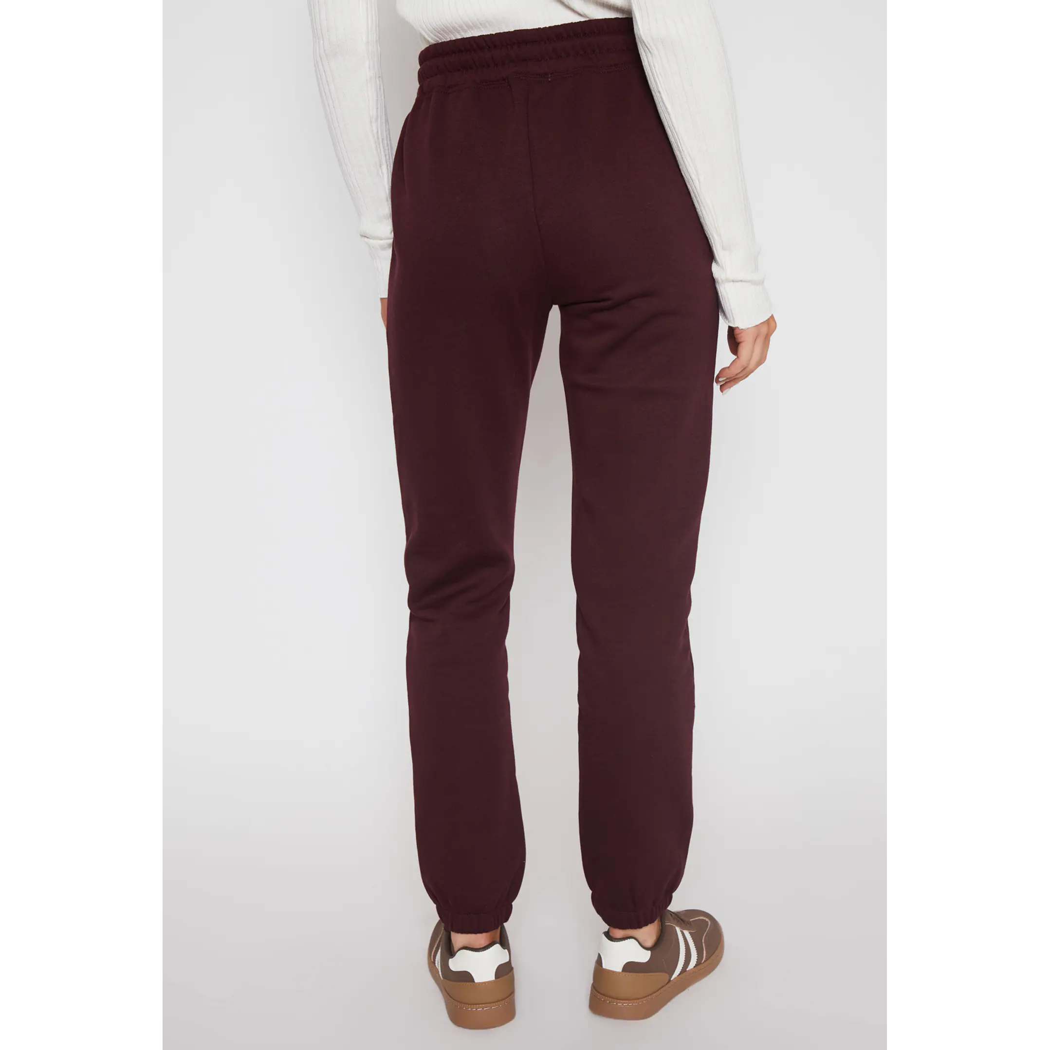 Pantalón Buzo Basic Puño Mujer Burdeo Familyshop 2