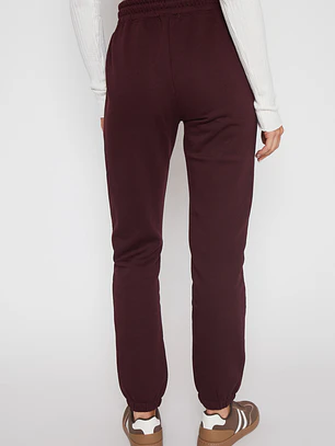Pantalón Buzo Basic Puño Mujer Burdeo Familyshop