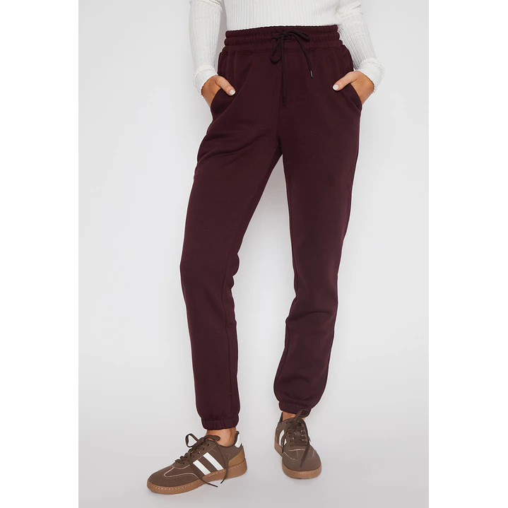 Pantalón Buzo Basic Puño Mujer Burdeo Familyshop 1
