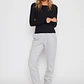 Pantalón Buzo Basic Puño Mujer Gris Familyshop - Miniatura 4