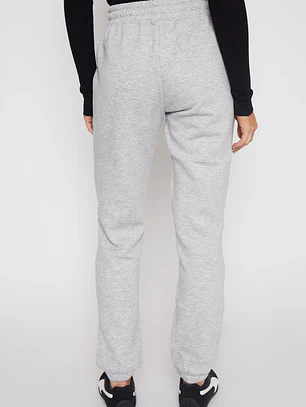 Pantalón Buzo Basic Puño Mujer Gris Familyshop