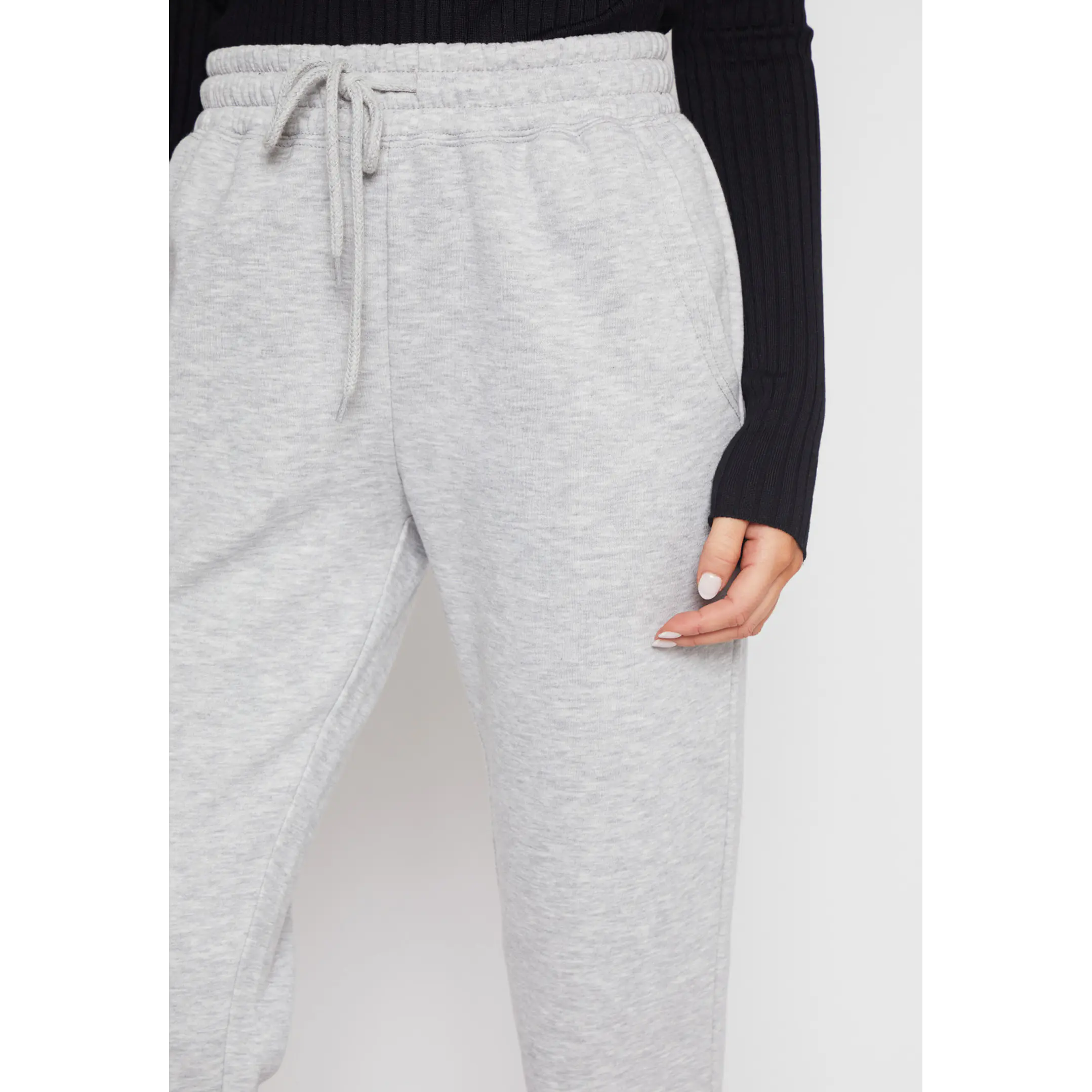 Pantalón Buzo Basic Puño Mujer Gris Familyshop 3