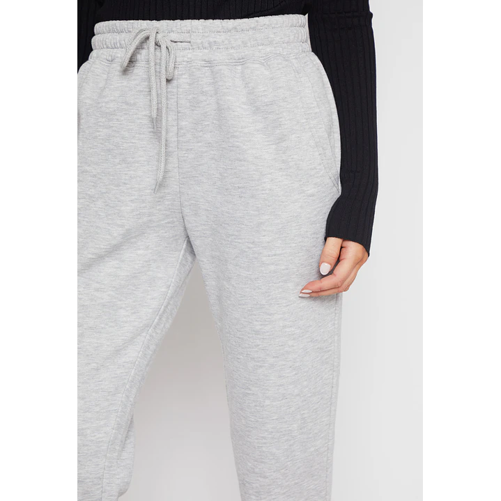 Pantalón Buzo Basic Puño Mujer Gris Familyshop 3