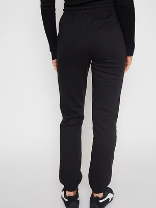 Pantalón Buzo Basic Puño Mujer Negro Familyshop