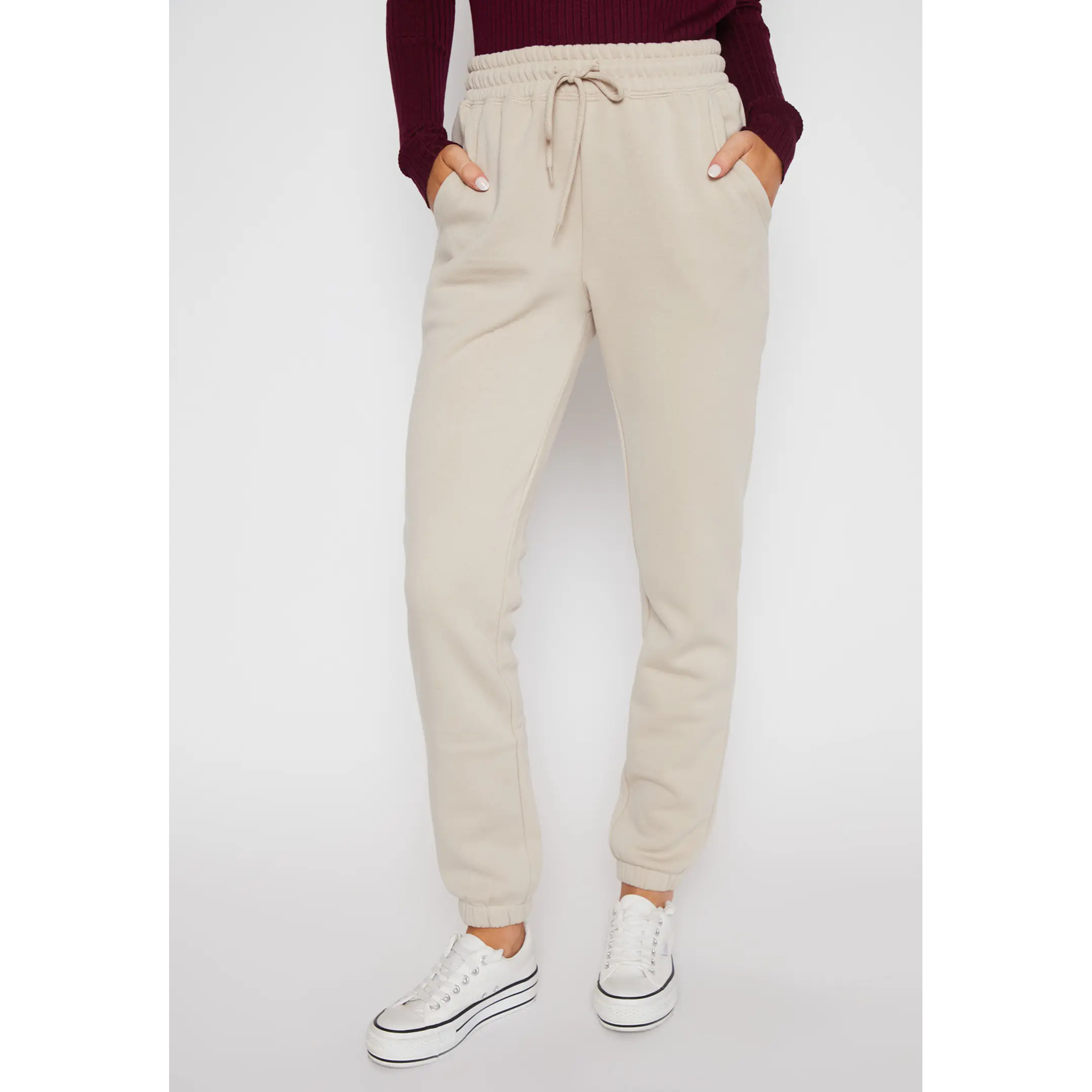 Pantalón Buzo Basic Mujer Beige Familyshop 1