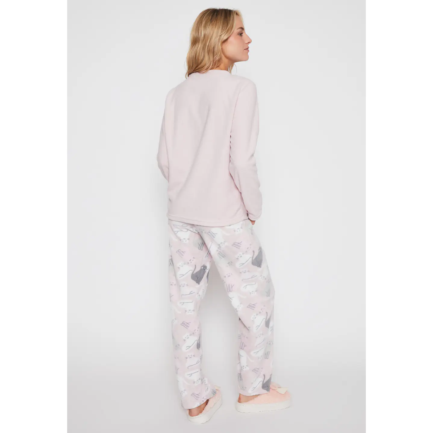 Pijama Polar Cat Mujer Rosado Familyshop 2