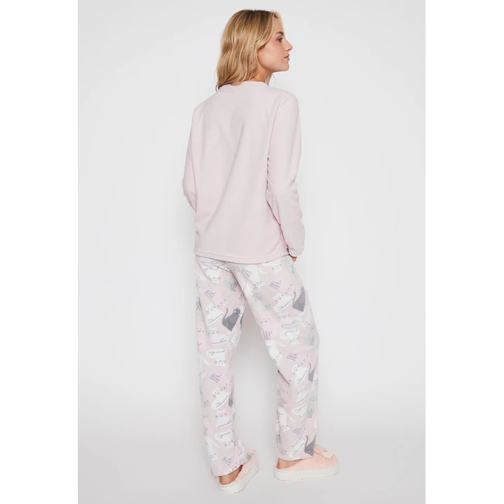 Pijama Polar Cat Mujer Rosado Familyshop 2