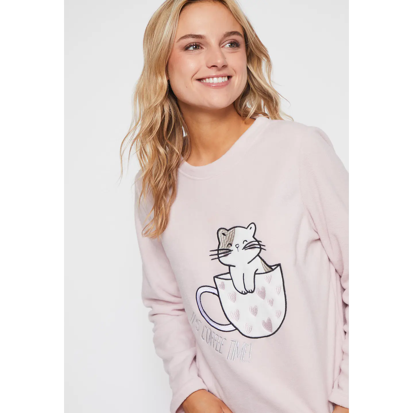 Pijama Polar Cat Mujer Rosado Familyshop 4