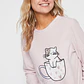 Pijama Polar Cat Mujer Rosado Familyshop - Miniatura 4