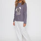 Pijama Polar Koala Mujer Gris Familyshop - Miniatura 1
