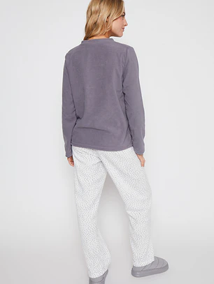 Pijama Polar Koala Mujer Gris Familyshop