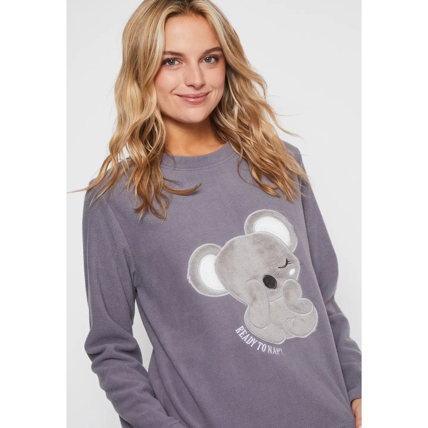 Pijama Polar Koala Mujer Gris Familyshop 3