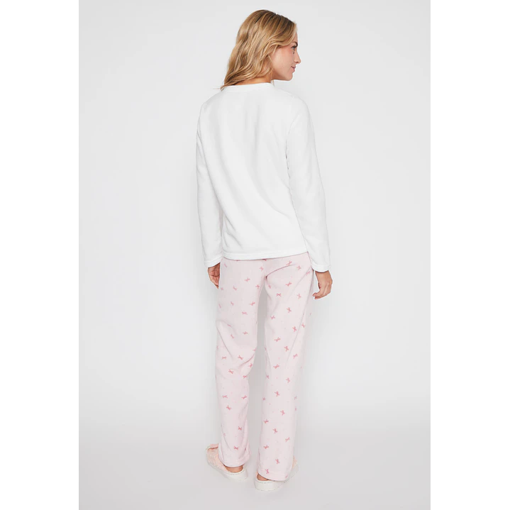 Pijama Polar Mujer Blanco Familyshop 2