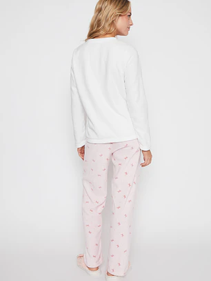 Pijama Polar Mujer Blanco Familyshop