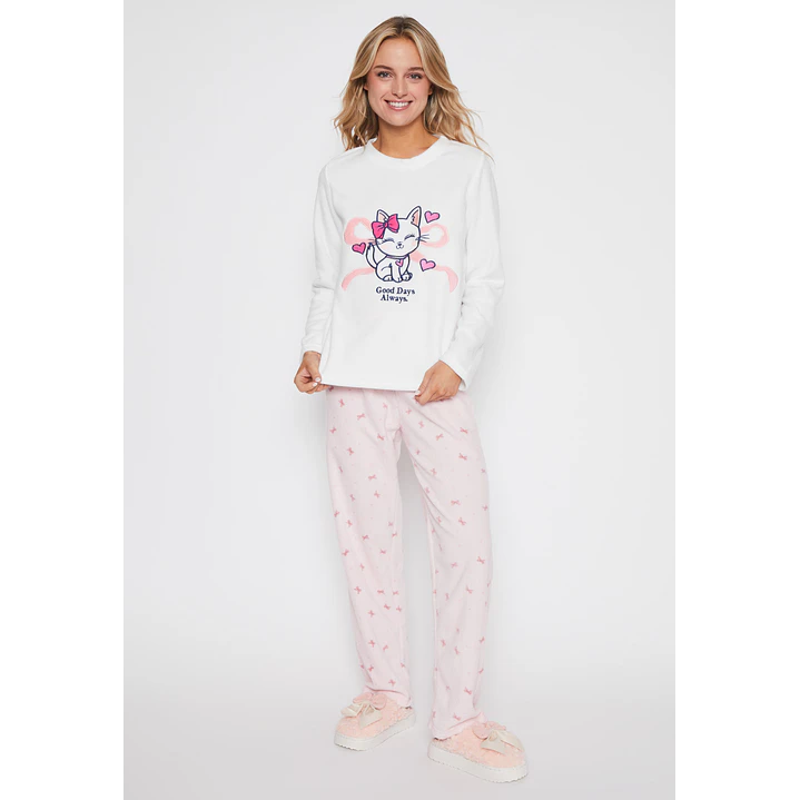 Pijama Polar Mujer Blanco Familyshop 1