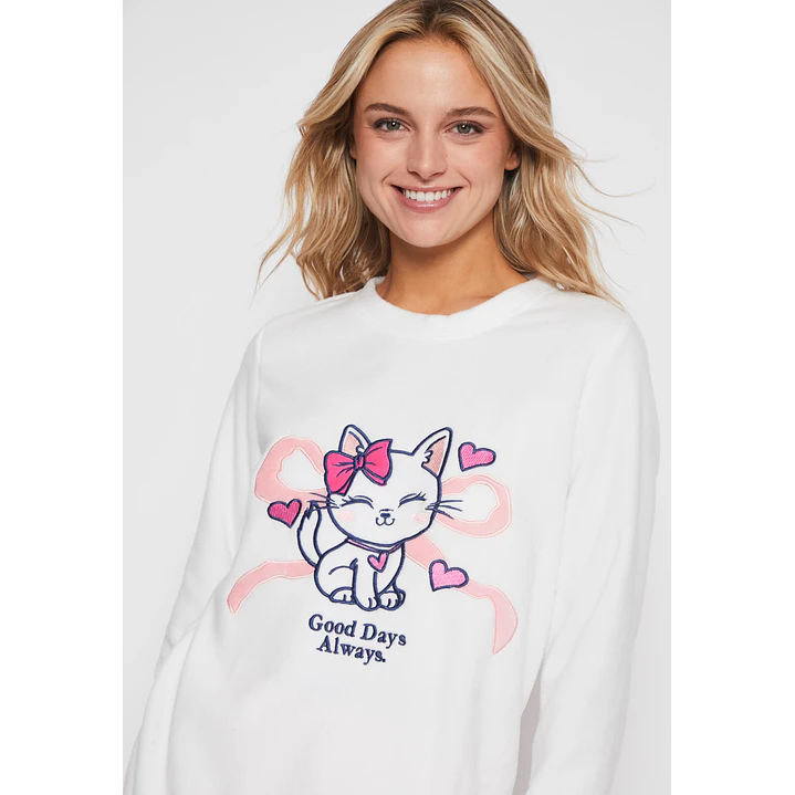Pijama Polar Mujer Blanco Familyshop 3