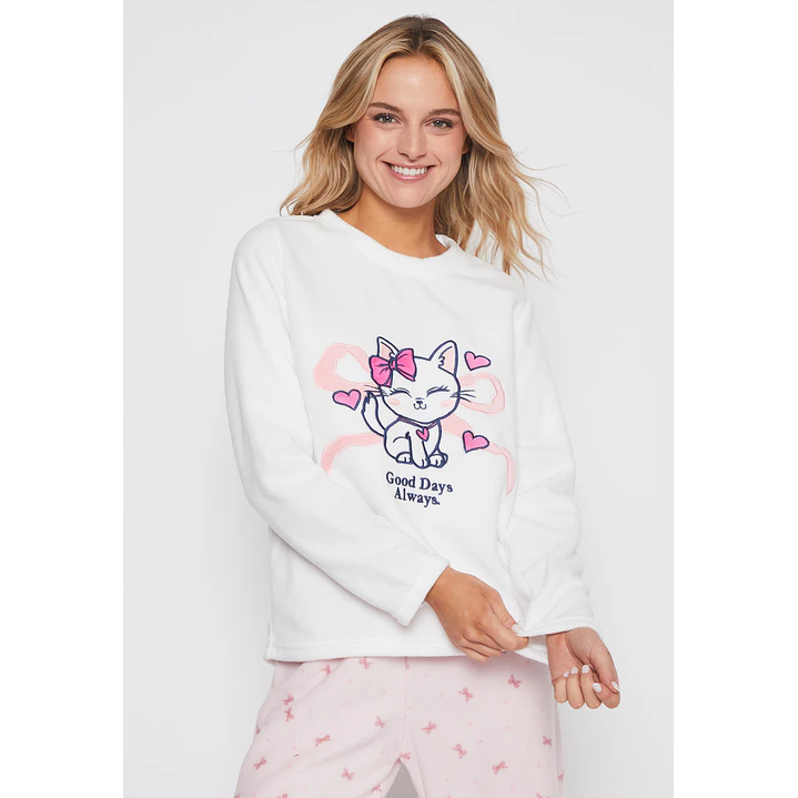 Pijama Polar Mujer Blanco Familyshop 4