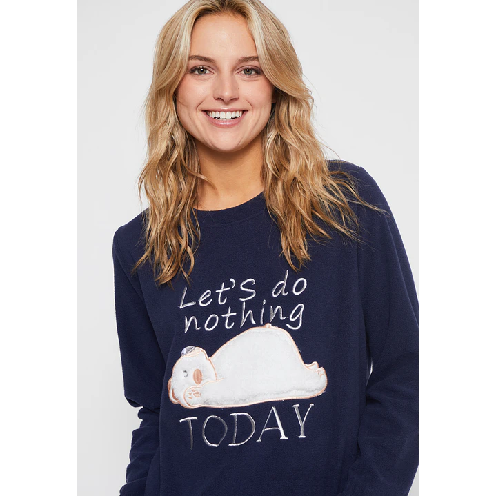 Pijama Polar Nube Mujer Azul Familyshop 4