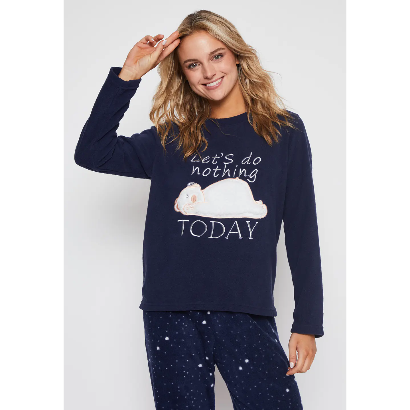 Pijama Polar Nube Mujer Azul Familyshop 3