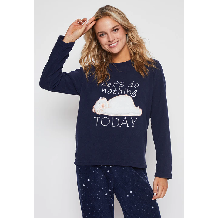 Pijama Polar Nube Mujer Azul Familyshop 3