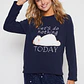 Pijama Polar Nube Mujer Azul Familyshop - Miniatura 3