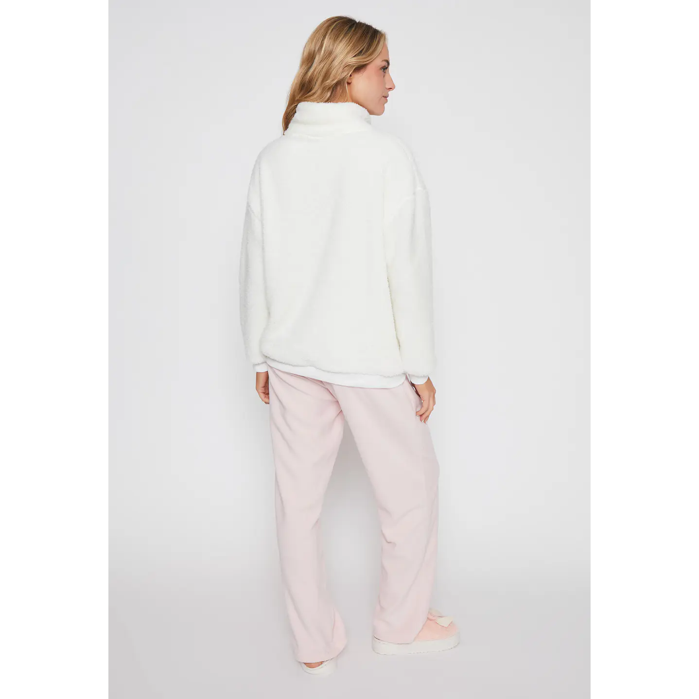 Pijama Peludo Cierre Mujer Rosado Familyshop 2