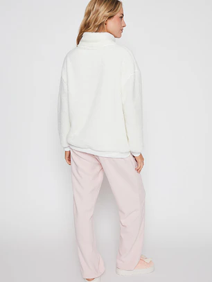 Pijama Peludo Cierre Mujer Rosado Familyshop