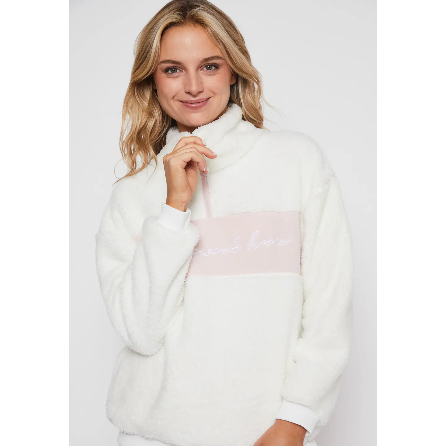 Pijama Peludo Cierre Mujer Rosado Familyshop 4