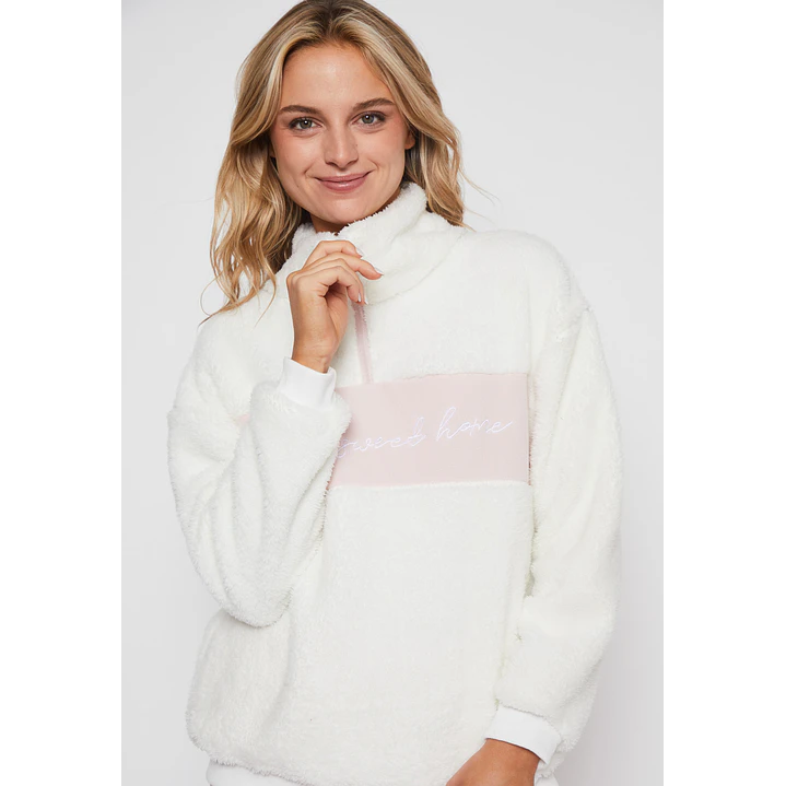 Pijama Peludo Cierre Mujer Rosado Familyshop 4